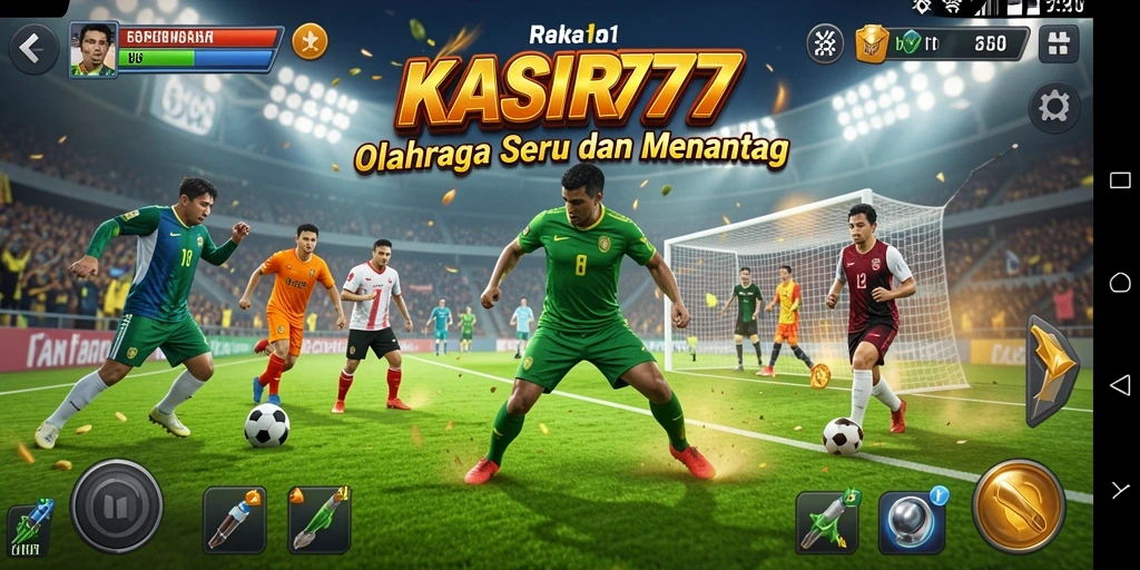 Screenshot KASIR777 menampilkan pemain beraksi dalam pertandingan olahraga yang intens.