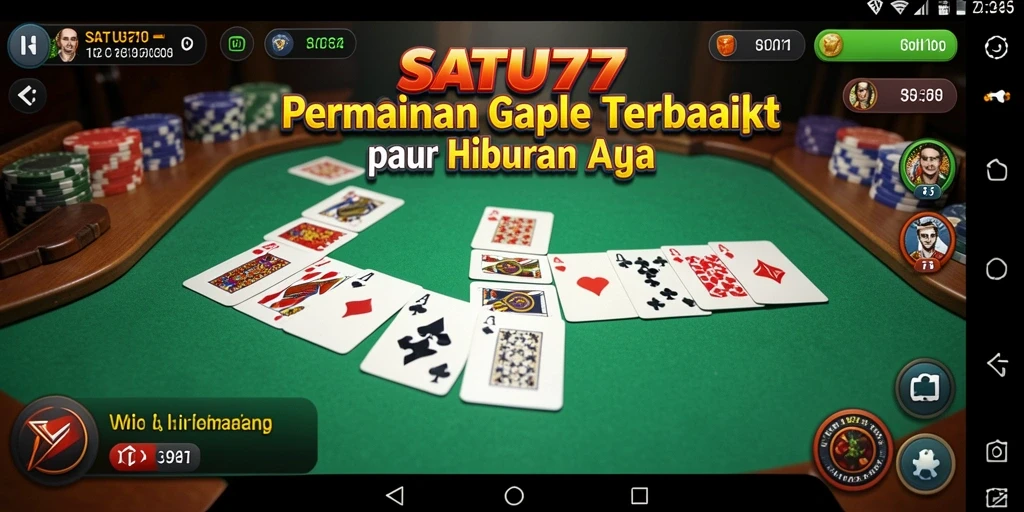 Tampilan gameplay menarik dari permainan Gaple SATU77.