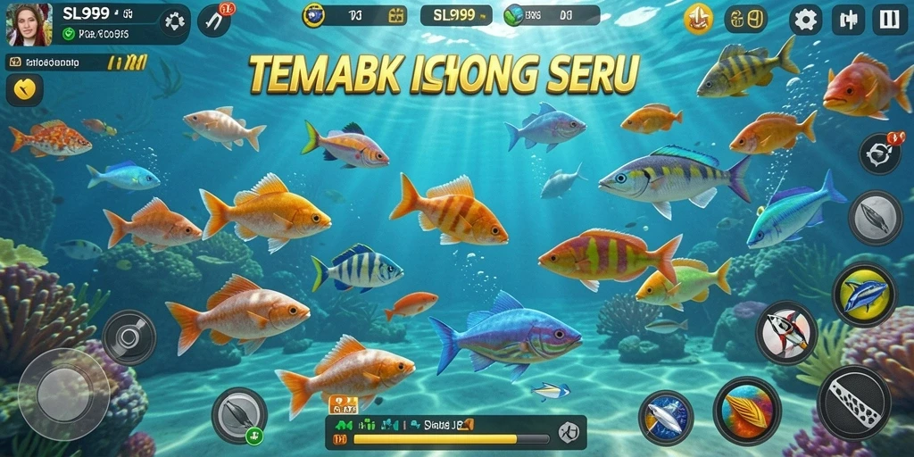 Tampilan permainan tembak ikan yang seru dan interaktif.