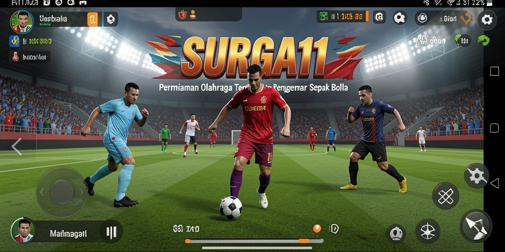 Tangkapan layar utama dari <strong>SURGA11</strong> menunjukkan aksi olahraga yang seru dan gameplay yang menarik.