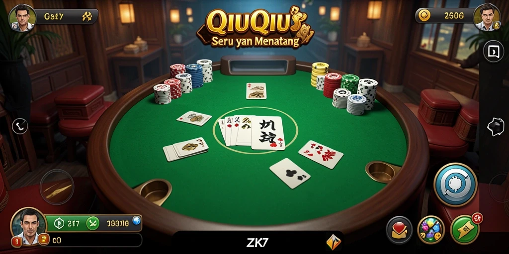 Gameplay QiuQiu yang seru dan interaktif dalam ZK7.