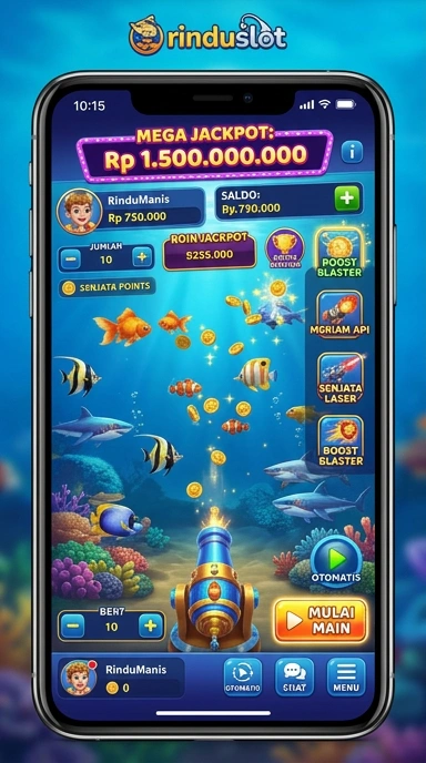 Aplikasi rinduslot dengan menu navigasi yang sederhana.